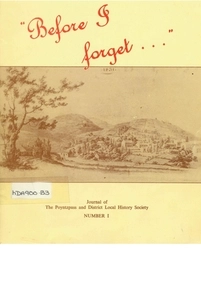 Before I forget… Issue 1 1987